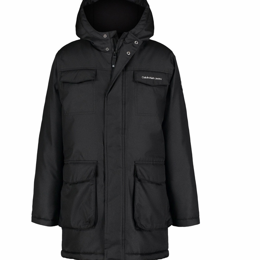 Calvin Klein Boy Jet Black Hooded Jacket